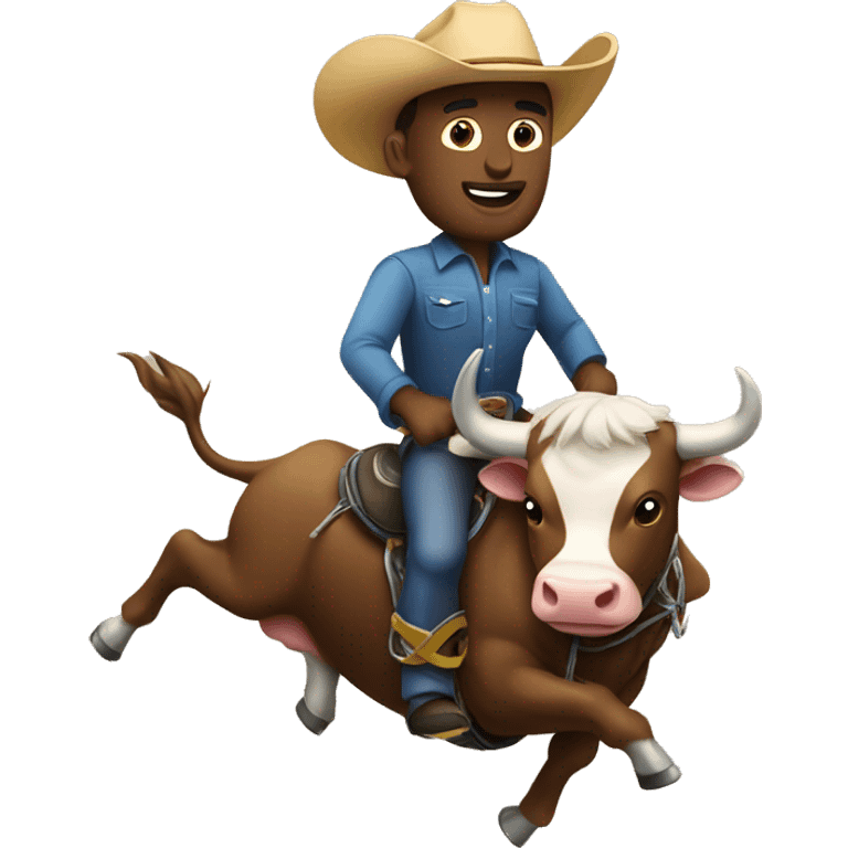 Man bull riding with gi on emoji