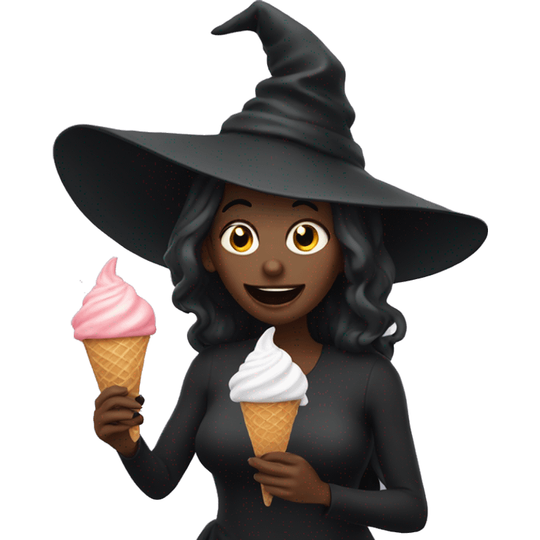 witch eating ice cream emoji