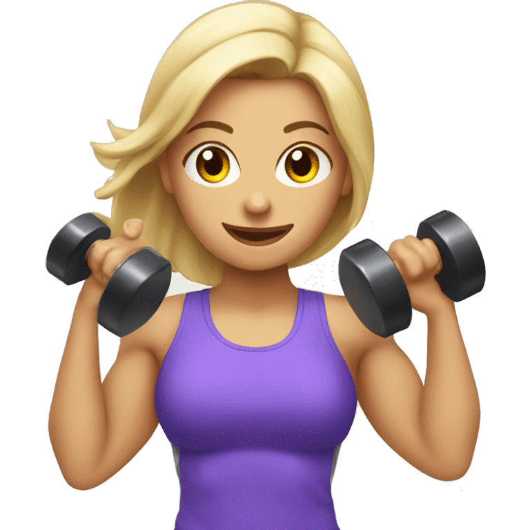 Gym dumbbell girl emoji