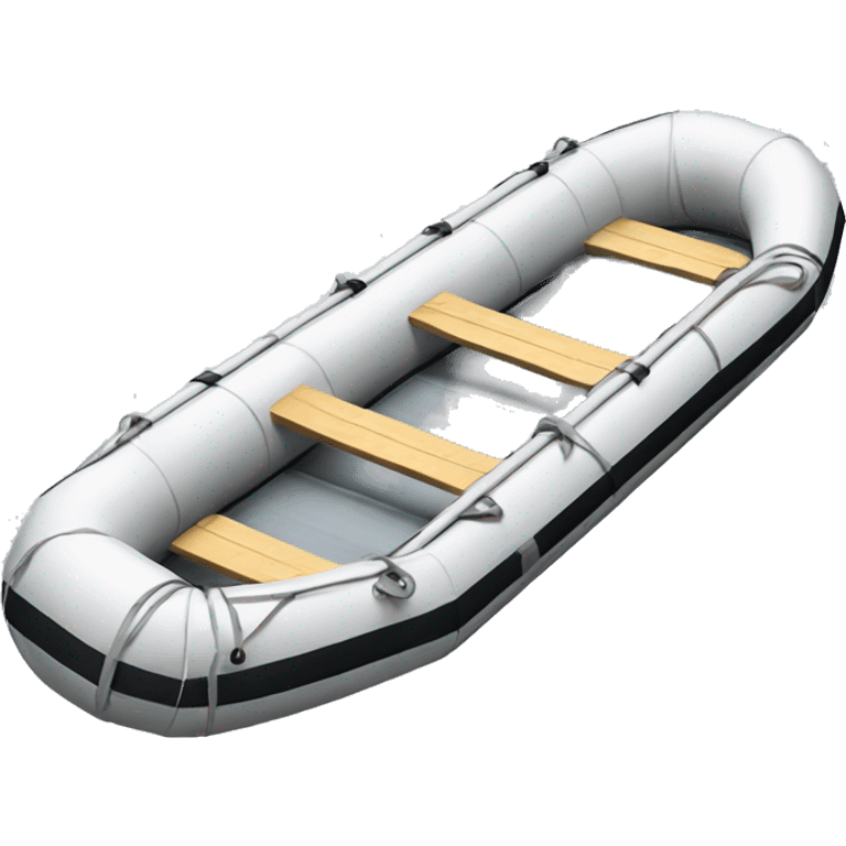 Realistic empty white water raft emoji