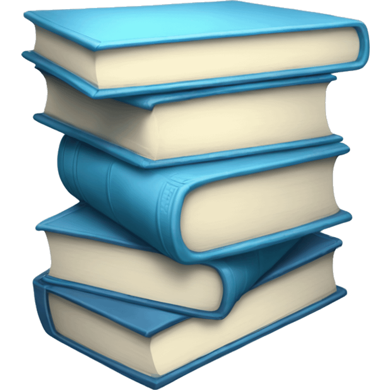 light Blue pile of books semi realistic emoji