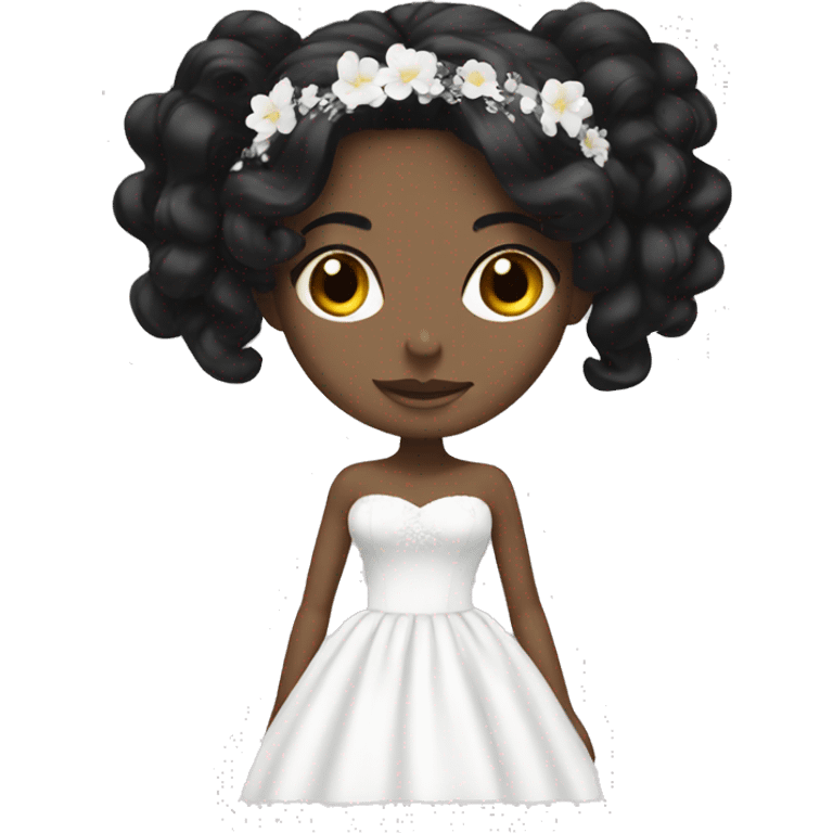 with black hair on white skinbride with black hair emoji