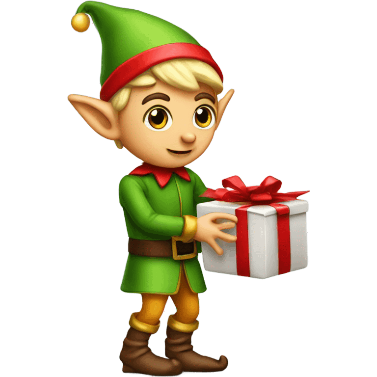 Elf leaving gift emoji