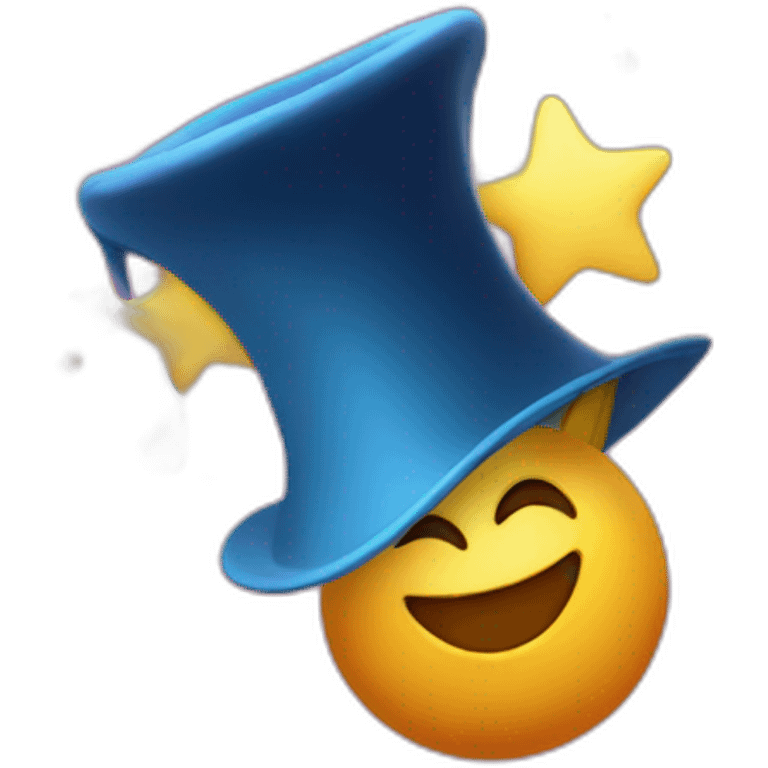 star jumping out of a magic hat without face emoji