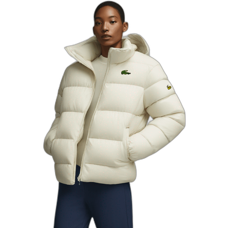 Lacoste puffer jacket emoji