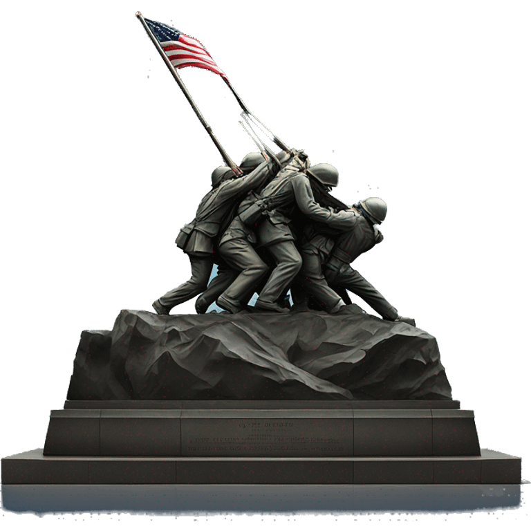 realistic portrait of the Iwo Jima memorial at night  emoji