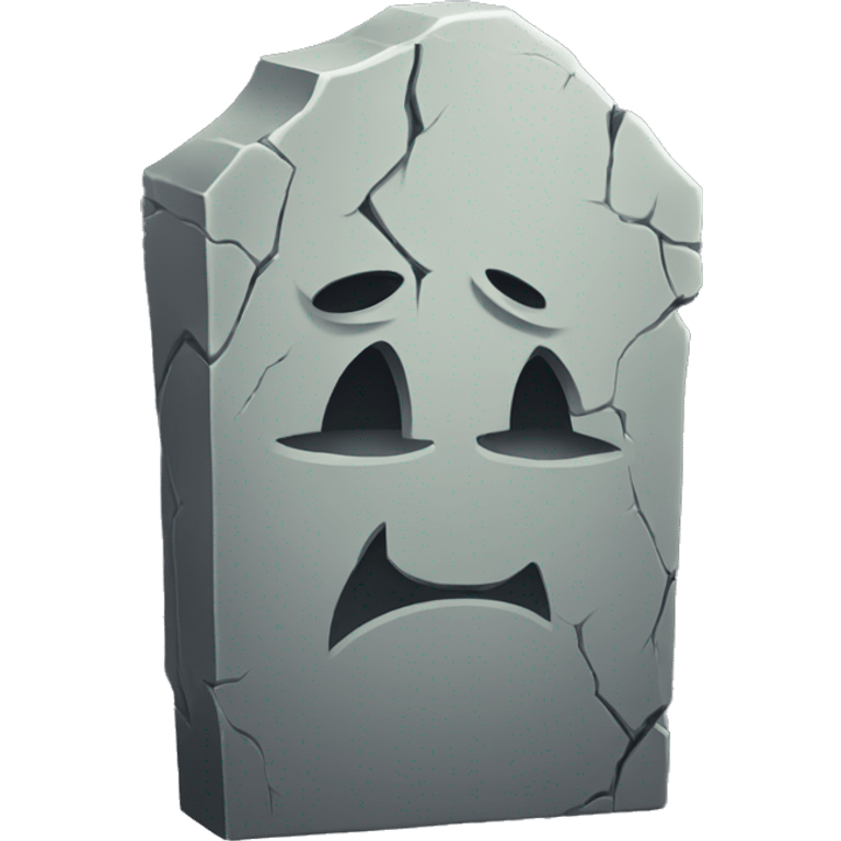 A cracked tombstone emoji