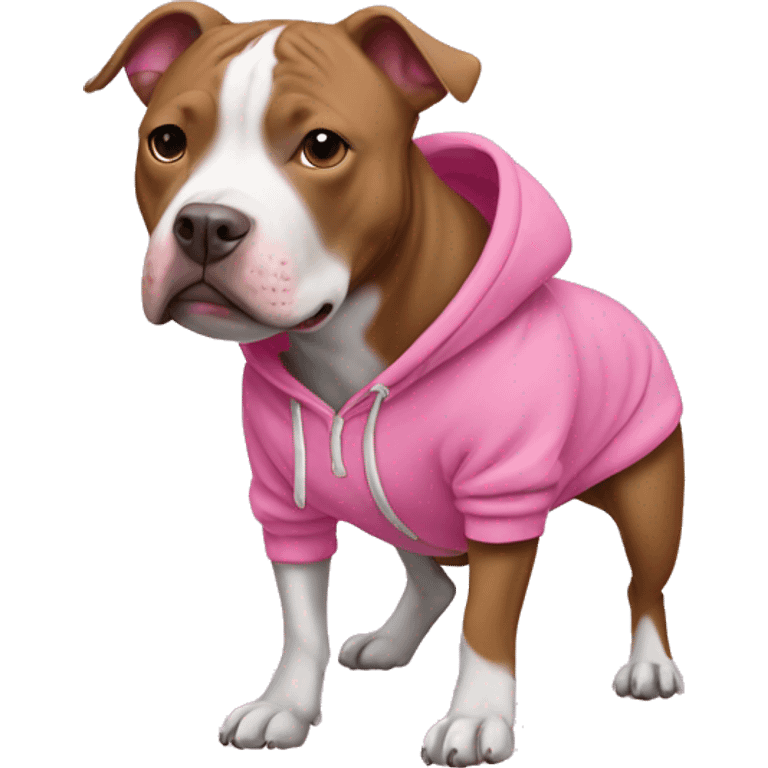 Pit bull in pink hoodie  emoji