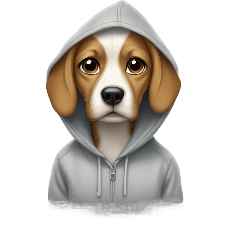 Dog wearing a hoodie emoji