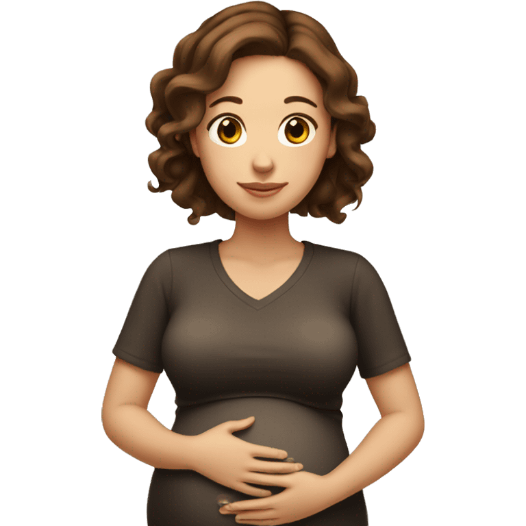 Pregnant girl with brown hair emoji