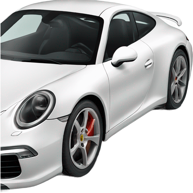 white new Porsche 911, view from the side  emoji