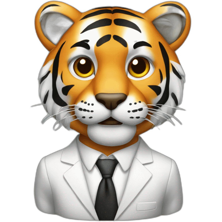 tiger with glass and suit emoji