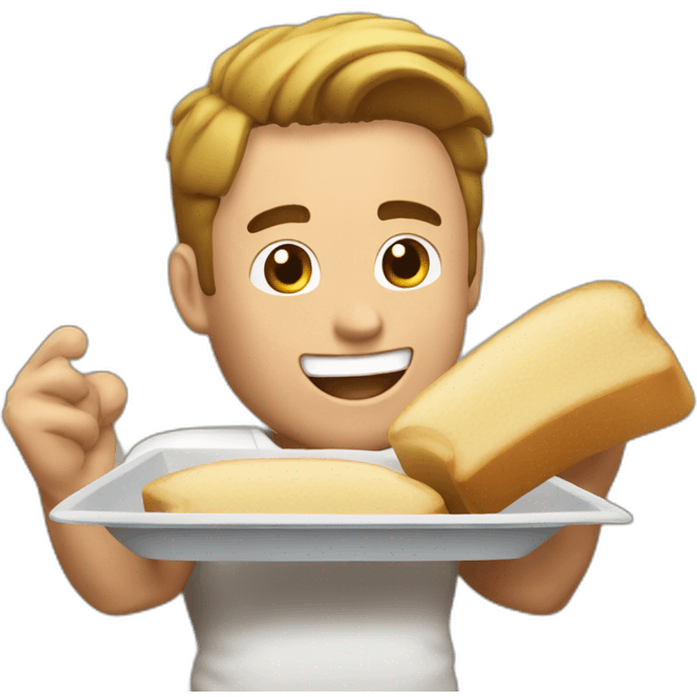 Billy Herrington making bread toast emoji