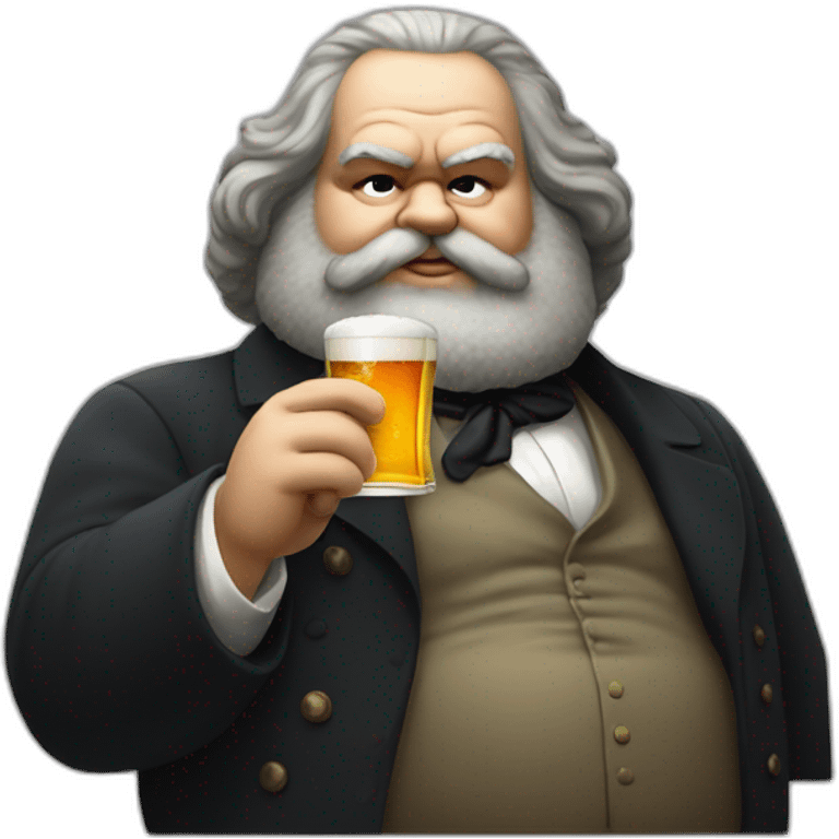 fat karl marx drinks beer emoji