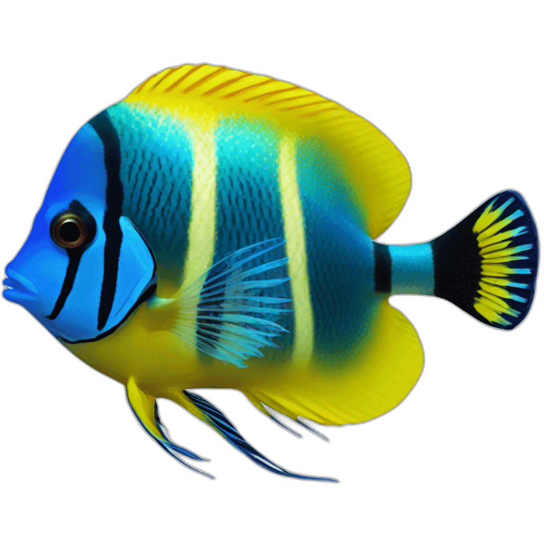 Blue cheek butterfly fish emoji