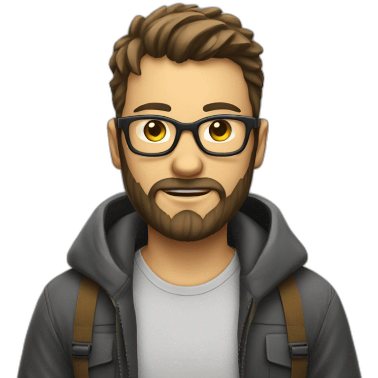 nerd hacker with beard emoji