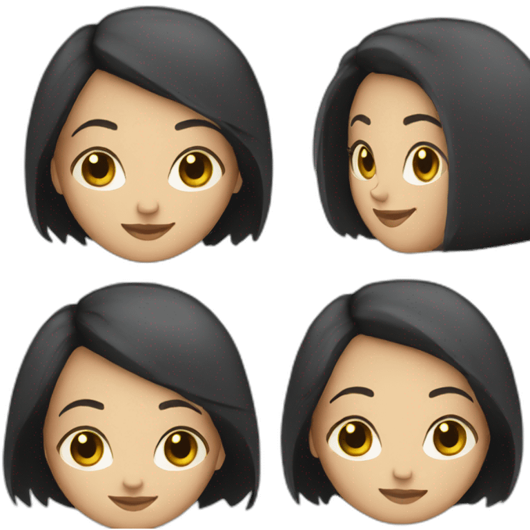 White Woman short straight black hair emoji