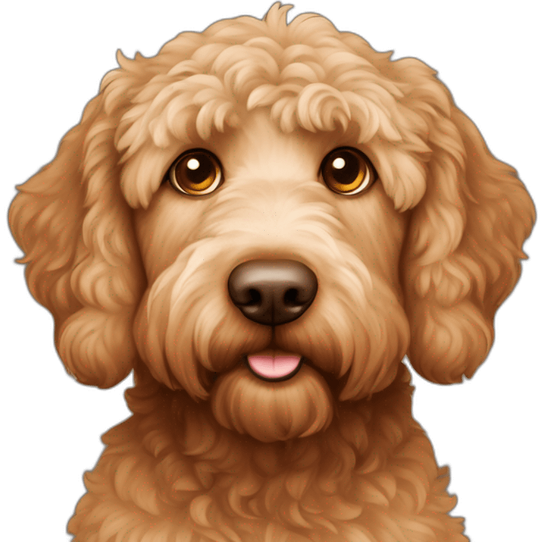 Labradoodle brown apricot with big ears brown eyes emoji