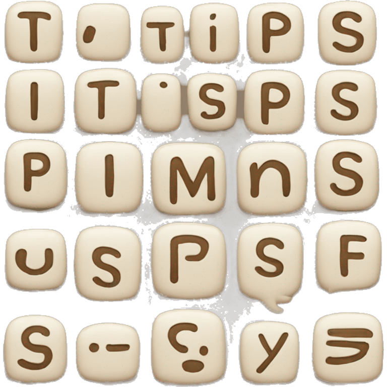 word with alphabet type letters that say "tips" emoji