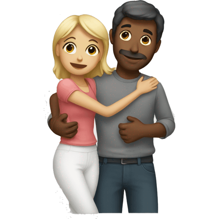 Man holding woman from back  emoji