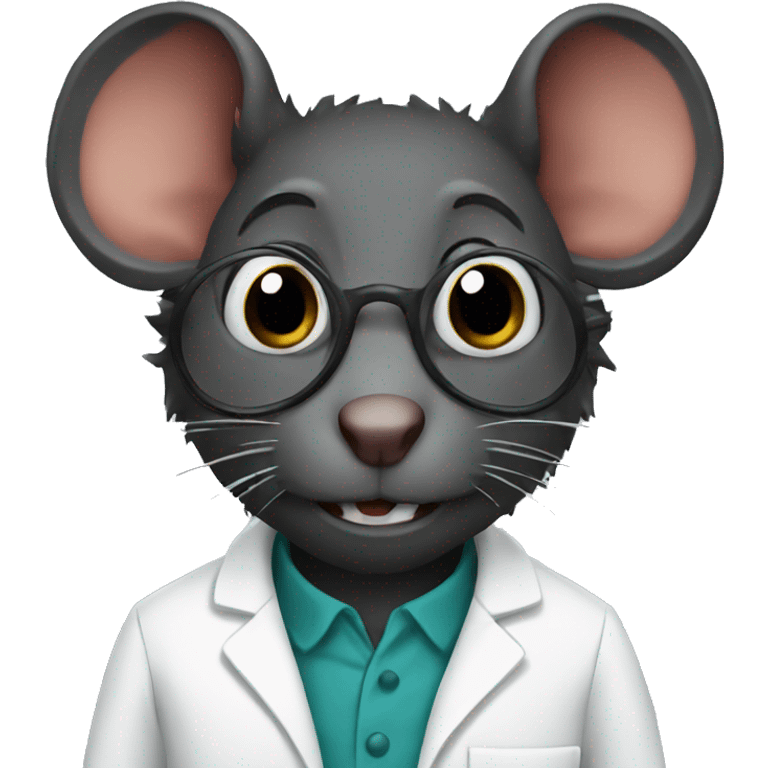 Black rat scientist emoji