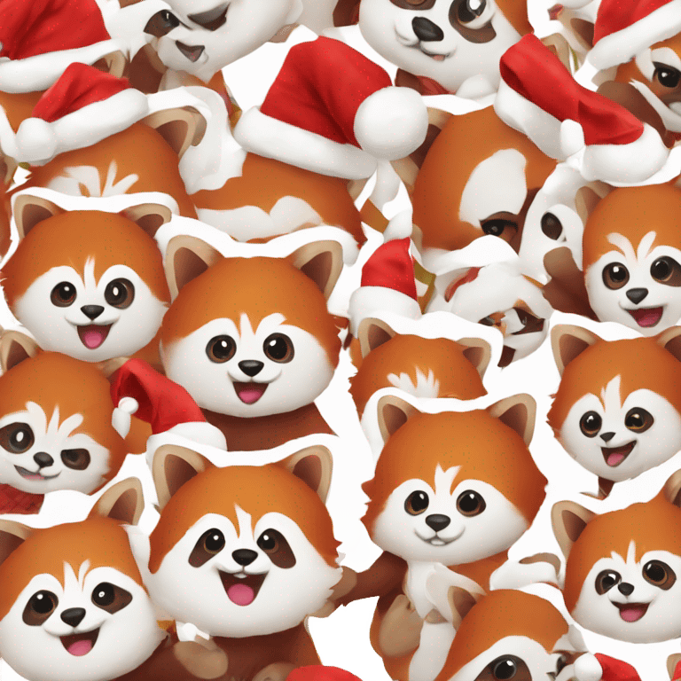 Red panda Christmas emoji