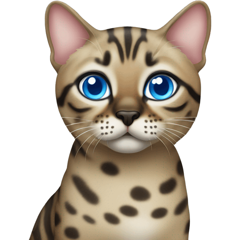 Seal Bengal cat with Blue eyes standing emoji