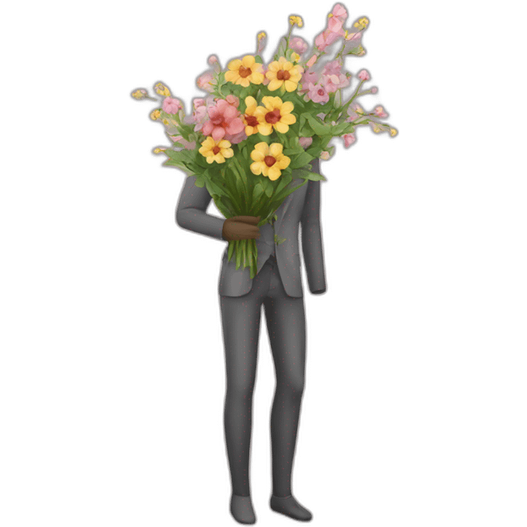 Manequin habillé avec des fleurs emoji