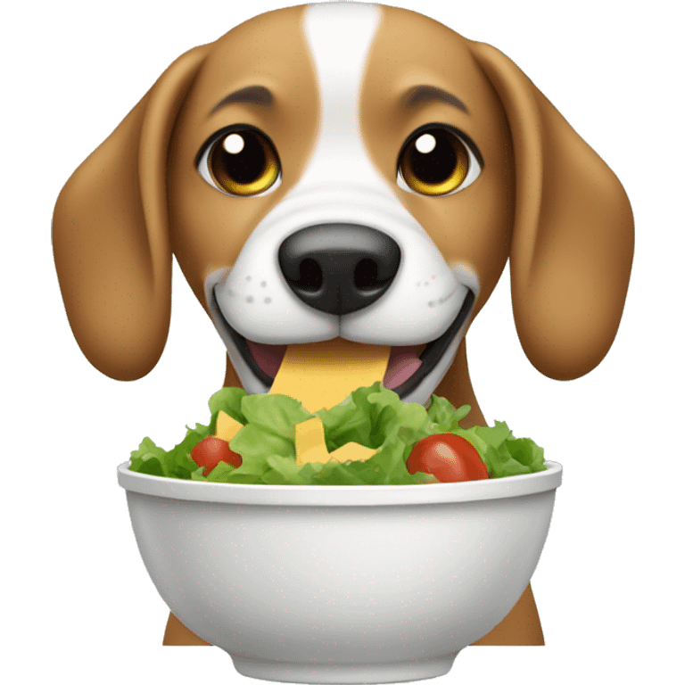 Dog eating a salad  emoji