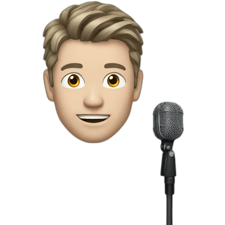 singer Nikolai baskov with a microphone emoji