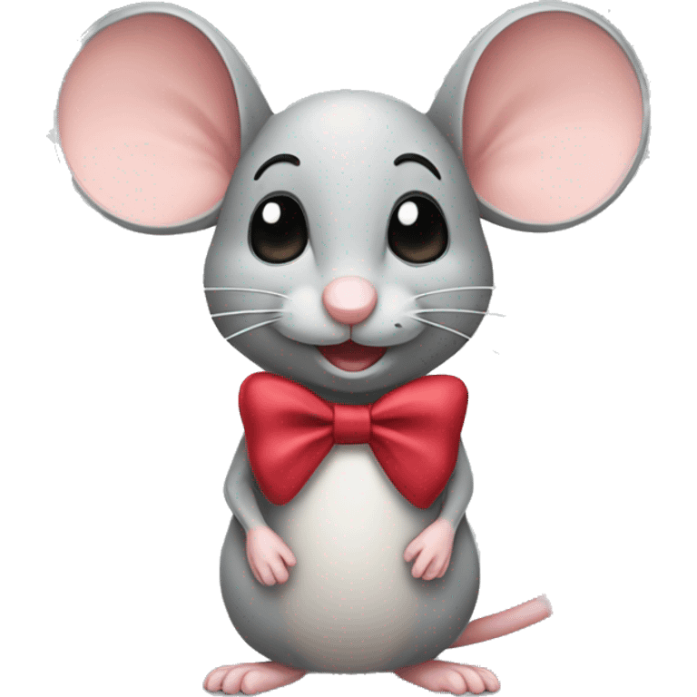 mouse wearing a bow emoji