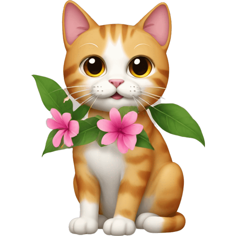 Cat with flower emoji