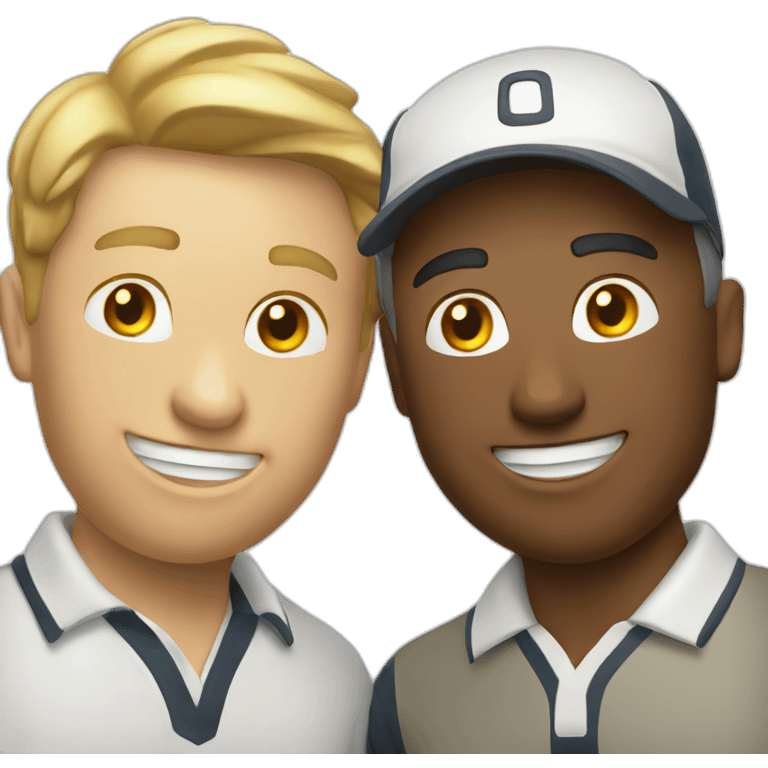 two smiling golfers emoji