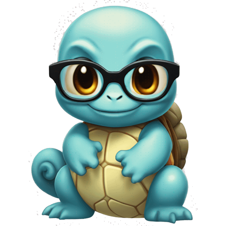 Squirtle with glasses from Pokemon emoji