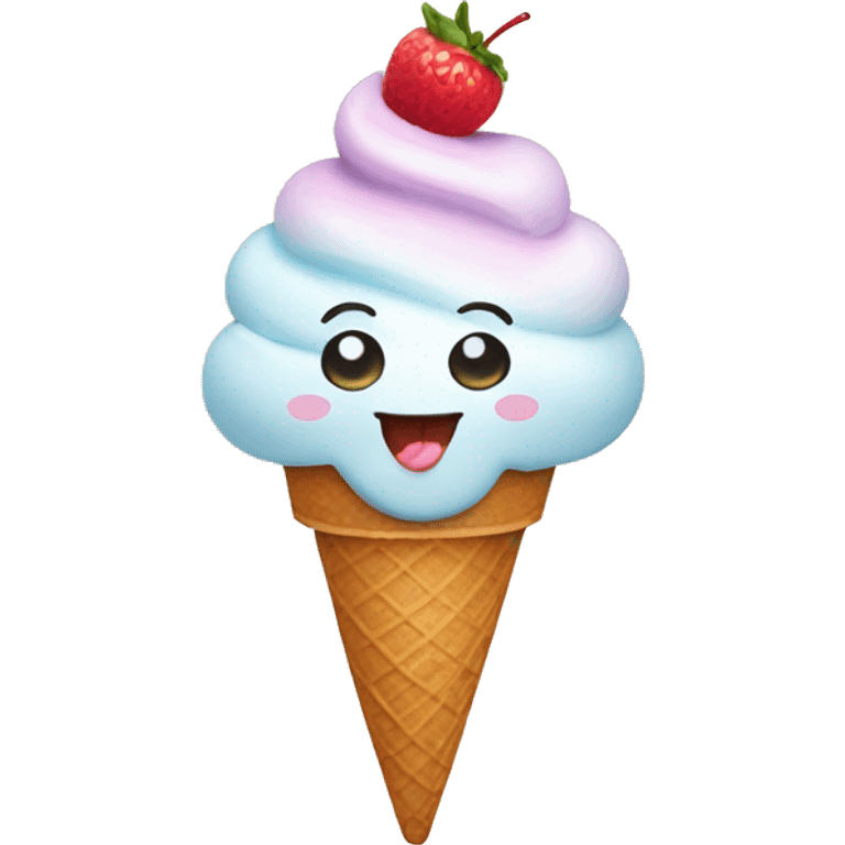 Happy ice cream emoji