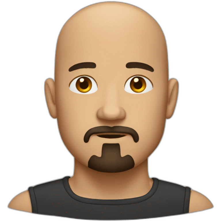 bald man with a goatee and serious emoji