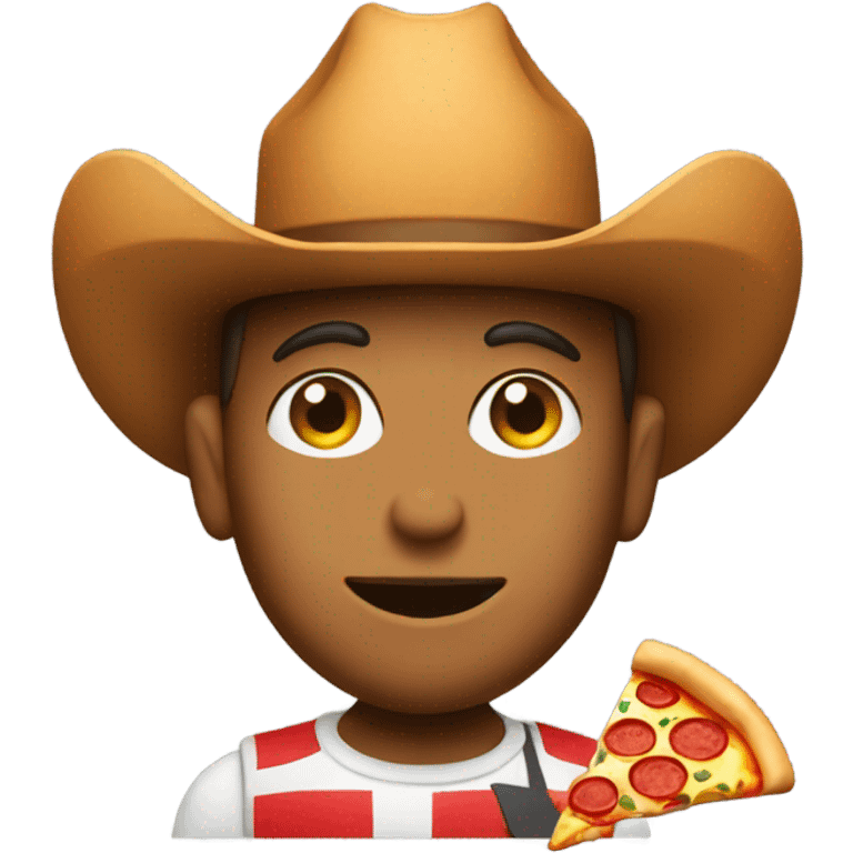 A pizza wearing a cowboy hat emoji