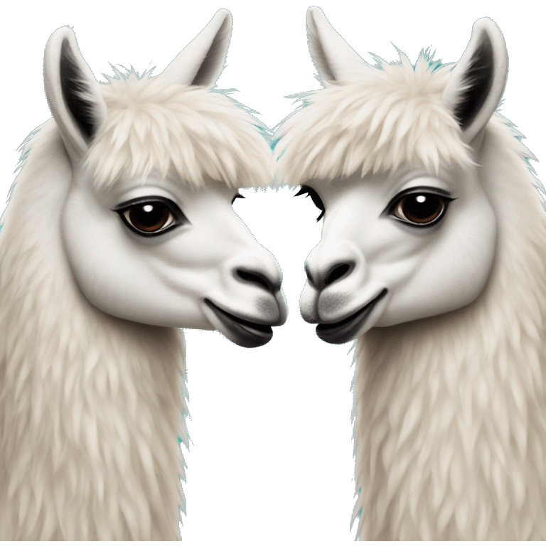 Two llamas kissing emoji