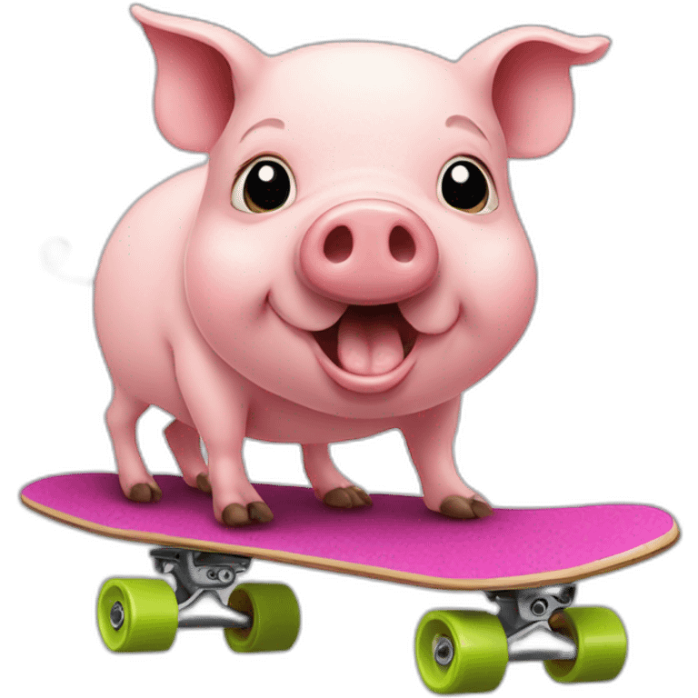 Pig on a skateboard emoji