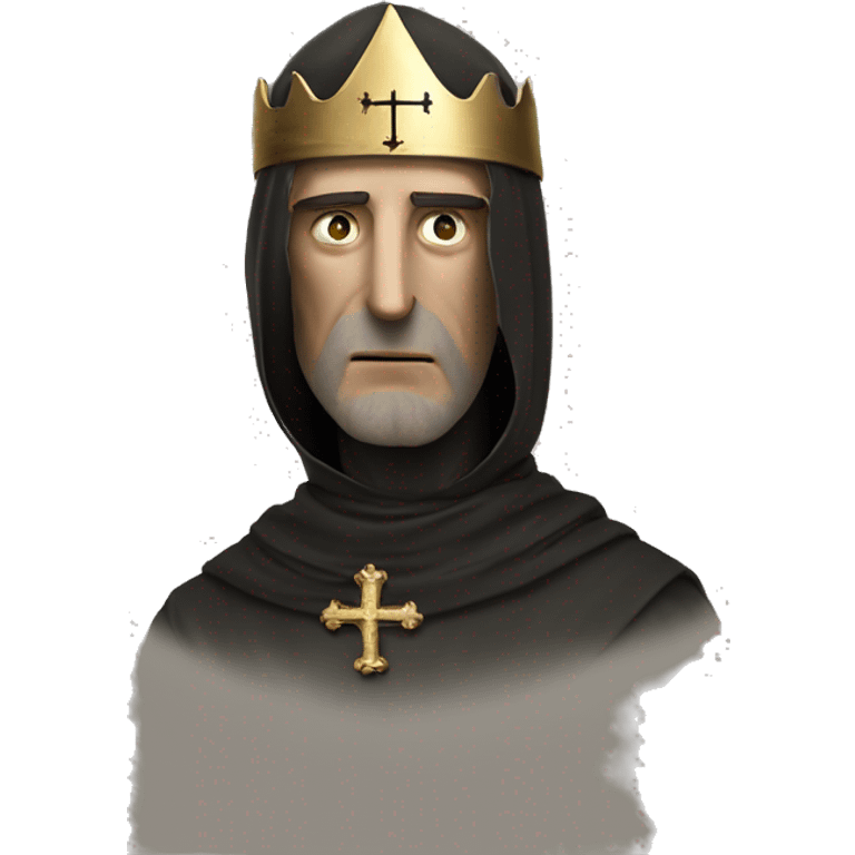 Baldwin IV of Jerusalem from kingdom of heaven with a crusader mask no eyes emoji