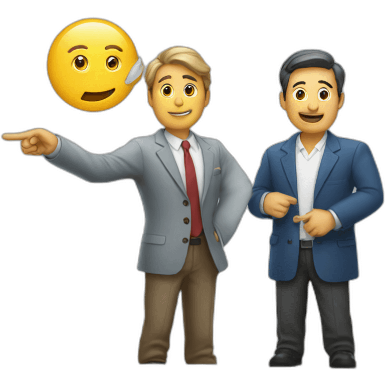 consultants pointing at each other emoji