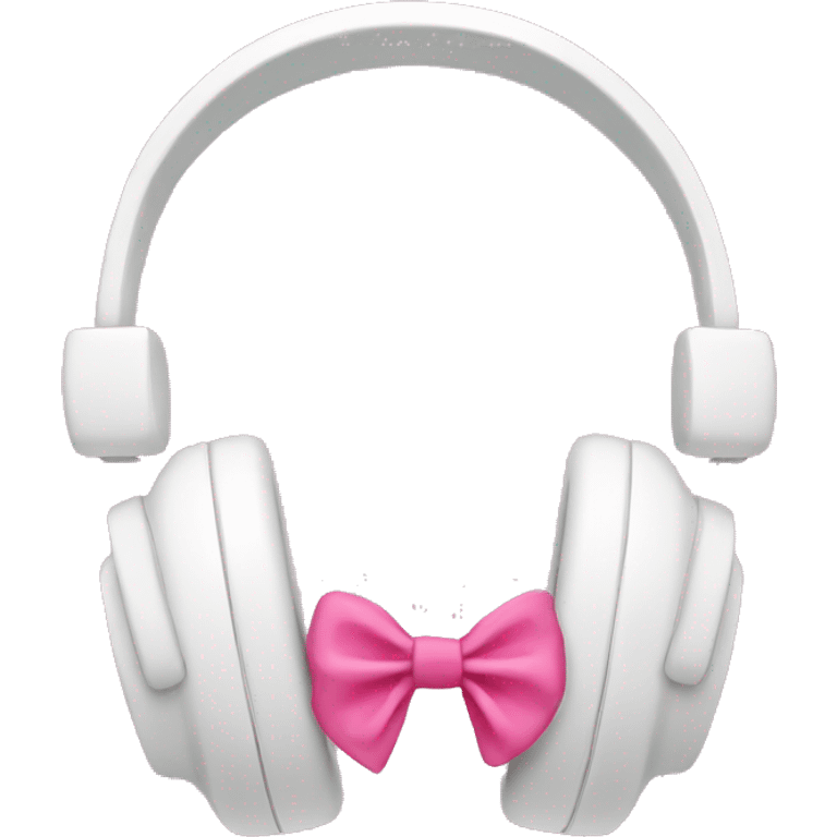 White headphones with pink bow emoji