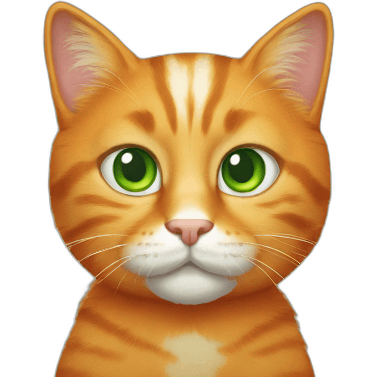 Orange cat green eyes emoji