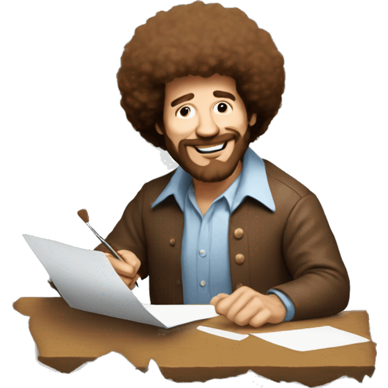 bob ross painting a picture emoji