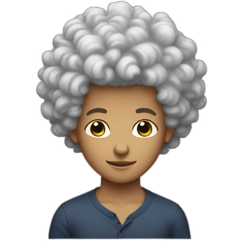 white boy with  afro curls emoji