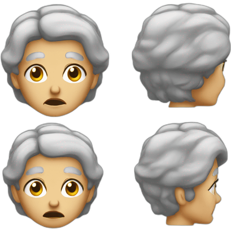 Angry old lady gray hair emoji