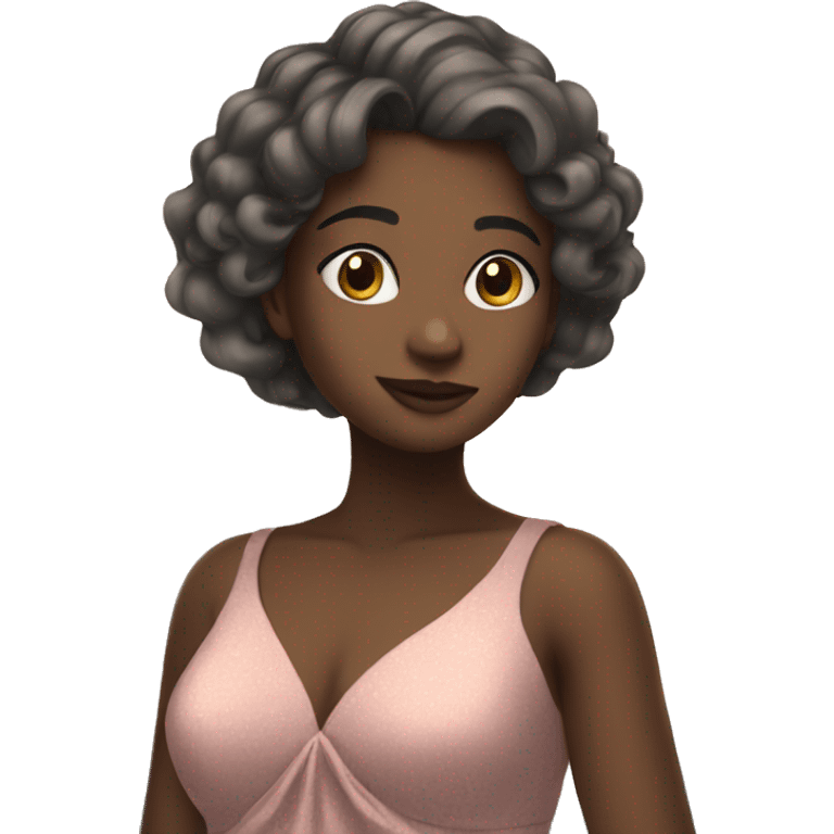 Girl in dress by ocean emoji