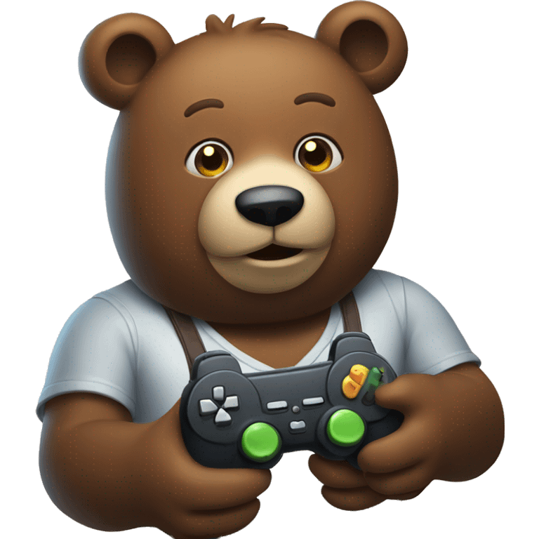 Bear playing video games  emoji