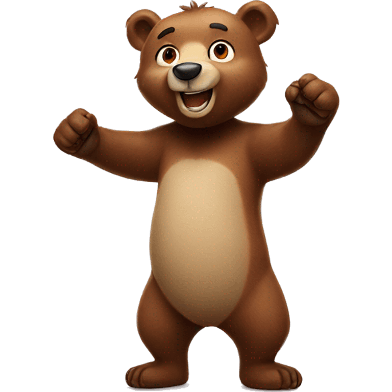 Happy bear with paws up  emoji