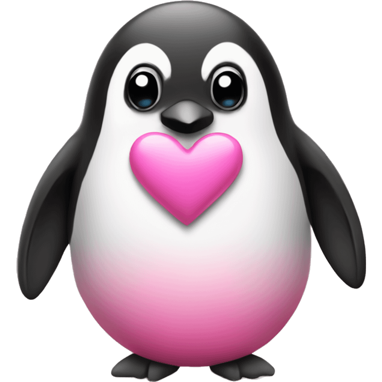 Pink heart with Pinguin  emoji